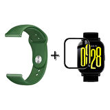 Forzacase Xiaomi Redmi Watch 5 Lite ile uyumlu Silikon Kordon Kayış + Ekran Koruma Filmi - FC875