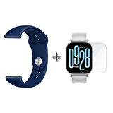 Forzacase Xiaomi Redmi Watch 5 Active ile uyumlu Silikon Kordon Kayış + Kırılmaz Cam Koruma - FC875