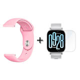 Forzacase Xiaomi Redmi Watch 5 Active ile uyumlu Silikon Kordon Kayış + Kırılmaz Cam Koruma - FC875