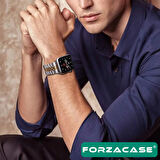 Forzacase Apple Watch 7 45mm ile uyumlu Rolex Tasarım Metal Kordon Kayış - FC878