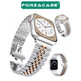 Forzacase Apple Watch Ultra 3 49mm ile Uyumlu Rolex Tasarım Metal Kordon Kayış - FC878