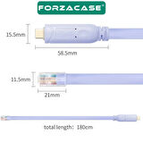 Forzacase 1.8mt Type-C Cisco Seri Yönlendirici USB’den RJ45’e Çeviren Konsol Kablosu Mavi - FC882
