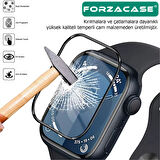Forzacase Apple Watch Ultra 49mm ile uyumlu Tam Kaplayan Temperli Cam Ekran Koruyucu - FC887