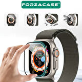 Forzacase Apple Watch Ultra 49mm ile uyumlu Tam Kaplayan Temperli Cam Ekran Koruyucu - FC887
