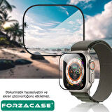 Forzacase Apple Watch Ultra 49mm ile uyumlu Tam Kaplayan Temperli Cam Ekran Koruyucu - FC887