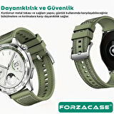Forzacase Garmin Venu 4 45mm ile uyumlu Dikişli Kumaş Görünüm Silikon Kordon Kayış - FC910