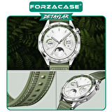 Forzacase Honor Watch Magic 1 / 2 46mm ile uyumlu Dikişli Kumaş Görünüm Silikon Kordon Kayış - FC910