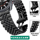 Forzacase Xiaomi Redmi Watch 5 Lite ile uyumlu Rolex Tasarım Metal Kordon Kayış - FC925
