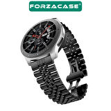 Forzacase Samsung Galaxy Watch Active 2 40 mm ile uyumlu Rolex Tasarım Metal Kordon Kayış - FC926