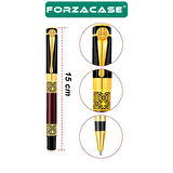 Forzacase Lüks Görünümlü Gold Desen İşlemeli Kutulu Metal Roller Kalem - FC956S