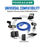 Forzacase USB 3.0 Erkek - Erkek Çevirici Uzatma Kablosu 1 metre- FC963