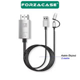 Forzacase 1080p 60 hz Görüntü Aktarıcı Kablo Type-C Micro USB to HDMI Dönüştürücü - FC975