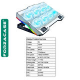 Forzacase RGB Işıklı 8 Fanlı Yükseklikli Ayarlı Notebook Laptop Soğutucu Fan + Telefon Tutucu FC979