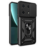 Forzacase Infinix Note 30 ile uyumlu Ares Serisi Yüzük Standlı Kamera Korumalı Sürgülü Sert Kılıf