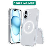 Forzacase iPhone 16 Plus ile uyumlu ClearMag Serisi Magsafe Şarj Özellikli Şeffaf Sert PC Kılıf