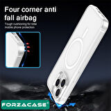 Forzacase iPhone 16 Plus ile uyumlu ClearMag Serisi Magsafe Şarj Özellikli Şeffaf Sert PC Kılıf