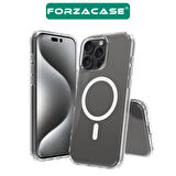 Forzacase iPhone 16 Pro Max ile uyumlu ClearMag Serisi Magsafe Şarj Özellikli Şeffaf Sert PC Kılıf