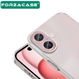 Forzacase iPhone 16 ile uyumlu Clean Serisi İnce Tasarım Sert Plastik Şeffaf Kılıf