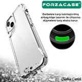 Forzacase iPhone 14 Pro ile uyumlu Gladia Serisi Kamera Köşe Korumalı Sert Plastik Şeffaf Kılıf