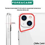 Forzacase iPhone 14 Pro ile uyumlu Gladia Serisi Kamera Köşe Korumalı Sert Plastik Şeffaf Kılıf