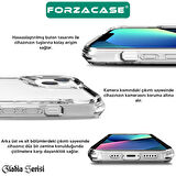 Forzacase iPhone 14 Pro ile uyumlu Gladia Serisi Kamera Köşe Korumalı Sert Plastik Şeffaf Kılıf