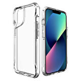Forzacase iPhone 14 ile uyumlu Gladia Serisi Kamera Köşe Korumalı Sert Plastik Şeffaf Kılıf