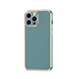 Forzacase iPhone 13 Pro uyumlu Luxury Serisi Altın Çerçeveli Silikon Kılıf