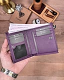 Fonksiyonel Küçük Kadın Cüzdanı – Hakiki Deri Mor | 2150