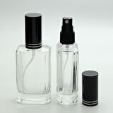 20 ADET BOŞ CAM PARFÜM ŞİŞE, 50 ML, KESME MODEL, ŞEFFAF