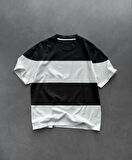 FD GİYİM Unisex Bisiklet Yaka Parçalı T-Shirt - Siyah
