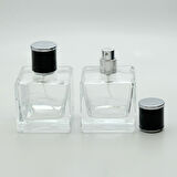 20 ADET BOŞ CAM PARFÜM ŞİŞE, 80 ML, DOLGULU KÜP MODEL, ŞEFFAF