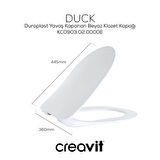 Creavit Free Beyaz Kanallı Asma Klozet FE320, Creavit Free Duck Duroplast Yavaş Kapak