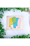 Ahşap Fil Figürlü 4 Parça Puzzle