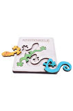 Ahşap Kertenkele Figürlü Puzzle
