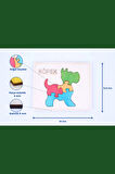 Ahşap Köpek Figürlü 4 Parça Puzzle