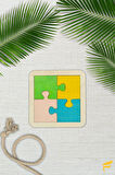 Ahşap Kare Figürlü 4 Parça Puzzle