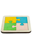 Ahşap Kare Figürlü 4 Parça Puzzle