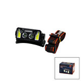 SENSÖRLÜ 3IN1= 2COB - 2GÖZ LED - 1 RENKLİ LEDKAFA LAMBASI FENER USB ŞARJLI - ŞARJ GÖSTERGELİ