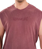 Kingsize Darksteel Antik Yıkamalı Kolsuz T-Shirt Bordo
