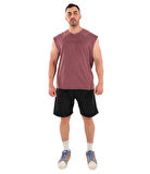 Kingsize Darksteel Antik Yıkamalı Kolsuz T-Shirt Bordo