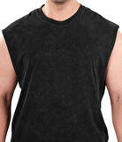 Kingsize Darksteel Antik Yıkamalı Kolsuz T-Shirt Siyah
