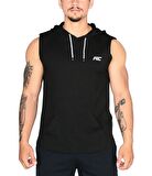 MuscleCloth Training Kapüşonlu Kolsuz T-Shirt Siyah