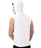 MuscleCloth Training Kapüşonlu Kolsuz T-Shirt Beyaz