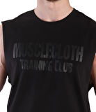 MuscleCloth Training Club Drop Arm Kolsuz T-Shirt Siyah