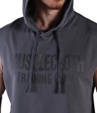 MuscleCloth Training Club Kapüşonlu Kolsuz Sweatshirt Füme