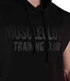 MuscleCloth Training Club Kapüşonlu Kolsuz Sweatshirt Siyah