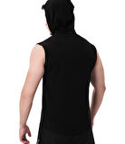 MuscleCloth Icon Kapüşonlu Kolsuz T-Shirt Siyah