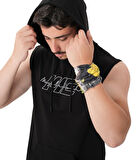 MuscleCloth Icon Kapüşonlu Kolsuz T-Shirt Siyah