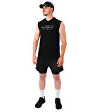 MuscleCloth Icon Kapüşonlu Kolsuz T-Shirt Siyah