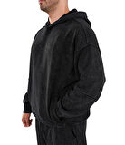 Kingsize Darksteel Antik Yıkamalı Oversize Sweatshirt Siyah